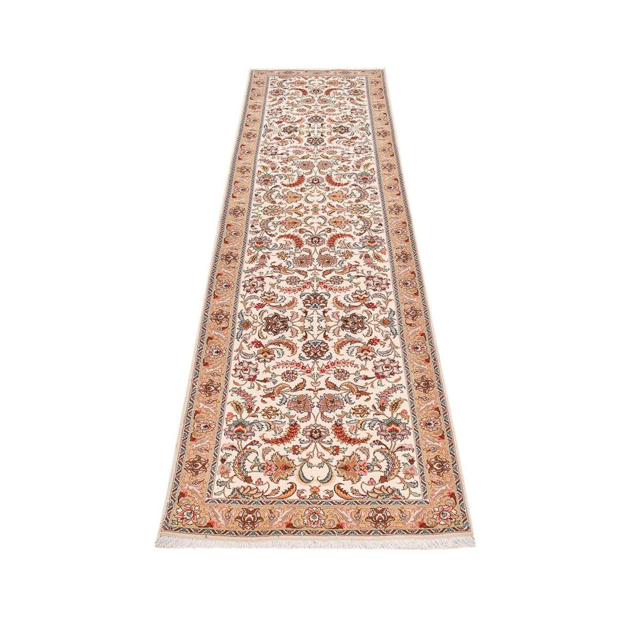 Tapis de couloir Tapis persan - Tabriz - Premium - 307 x 79 cm - caramel