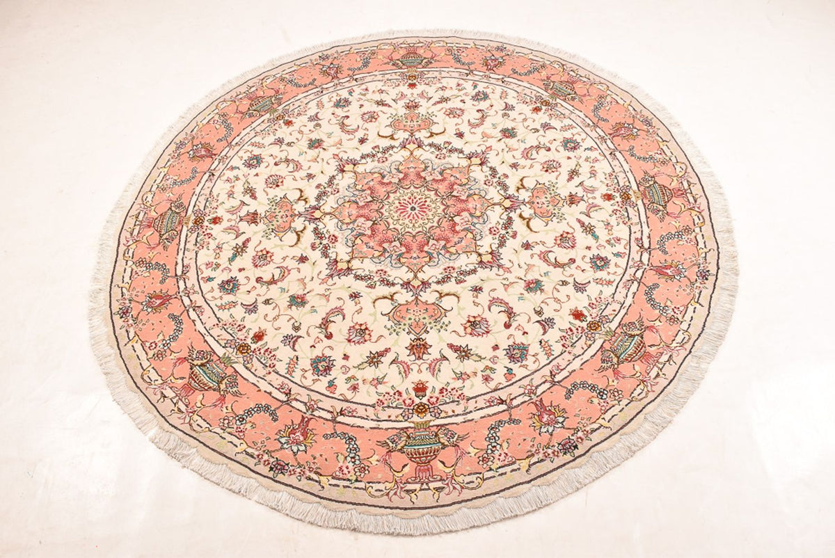 Tapis persan - Tabriz - Premium ronde  - 200 x 200 cm - crème