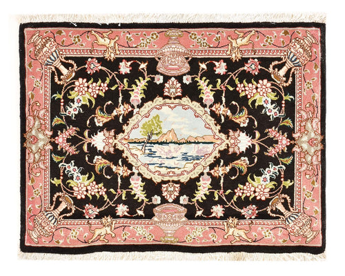 Tapis persan - Tabriz - Royal - 72 x 55 cm - bleu foncé