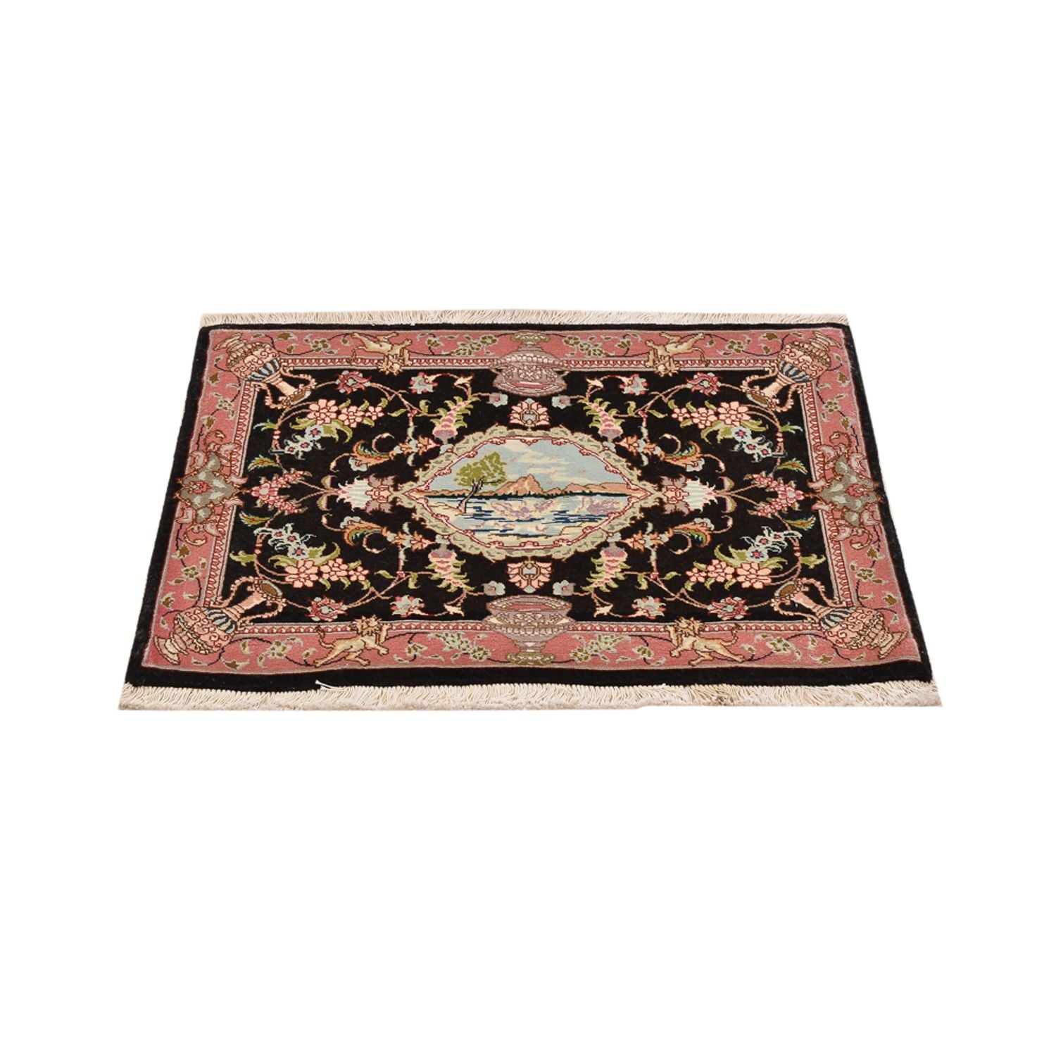 Tapis persan - Tabriz - Royal - 72 x 55 cm - bleu foncé