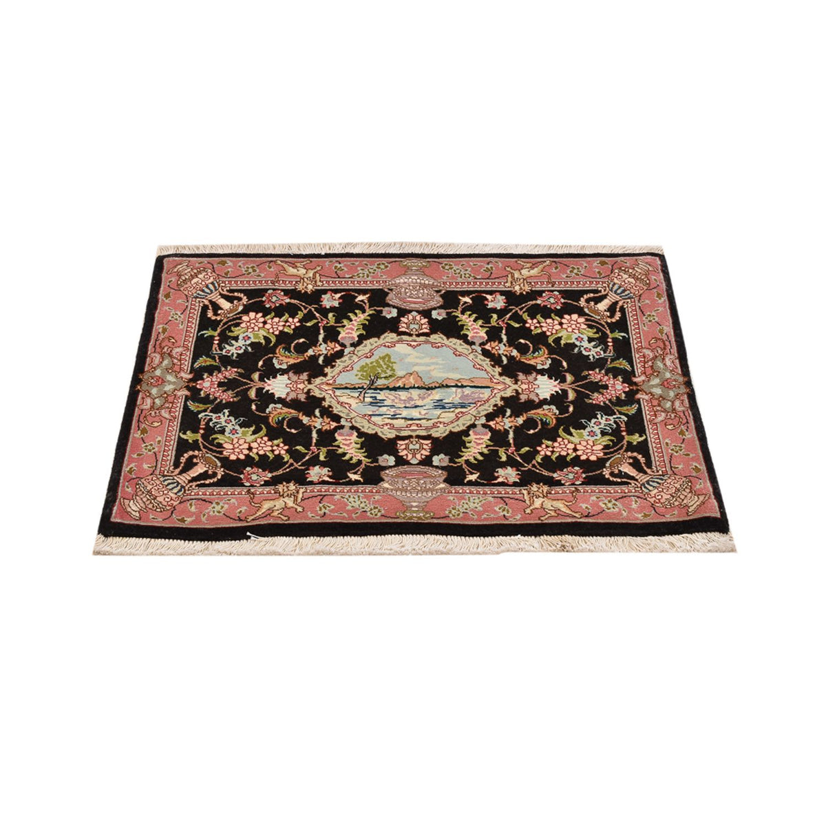 Tapis persan - Tabriz - Royal - 72 x 55 cm - bleu foncé