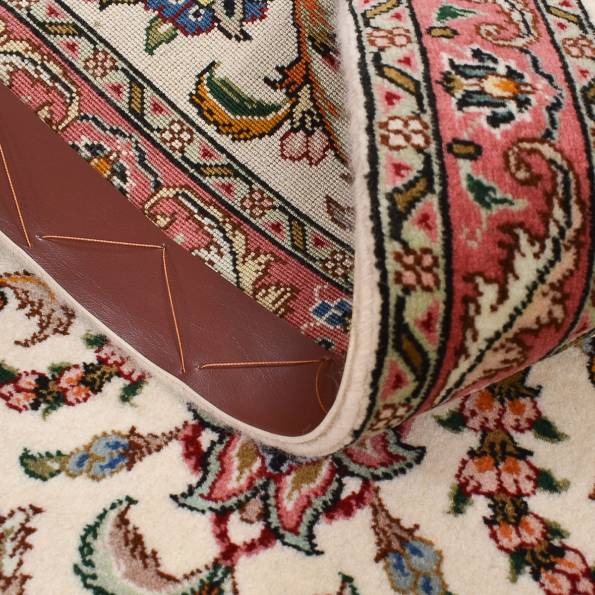 Tapis de couloir Tapis persan - Tabriz - Royal - 295 x 72 cm - sable