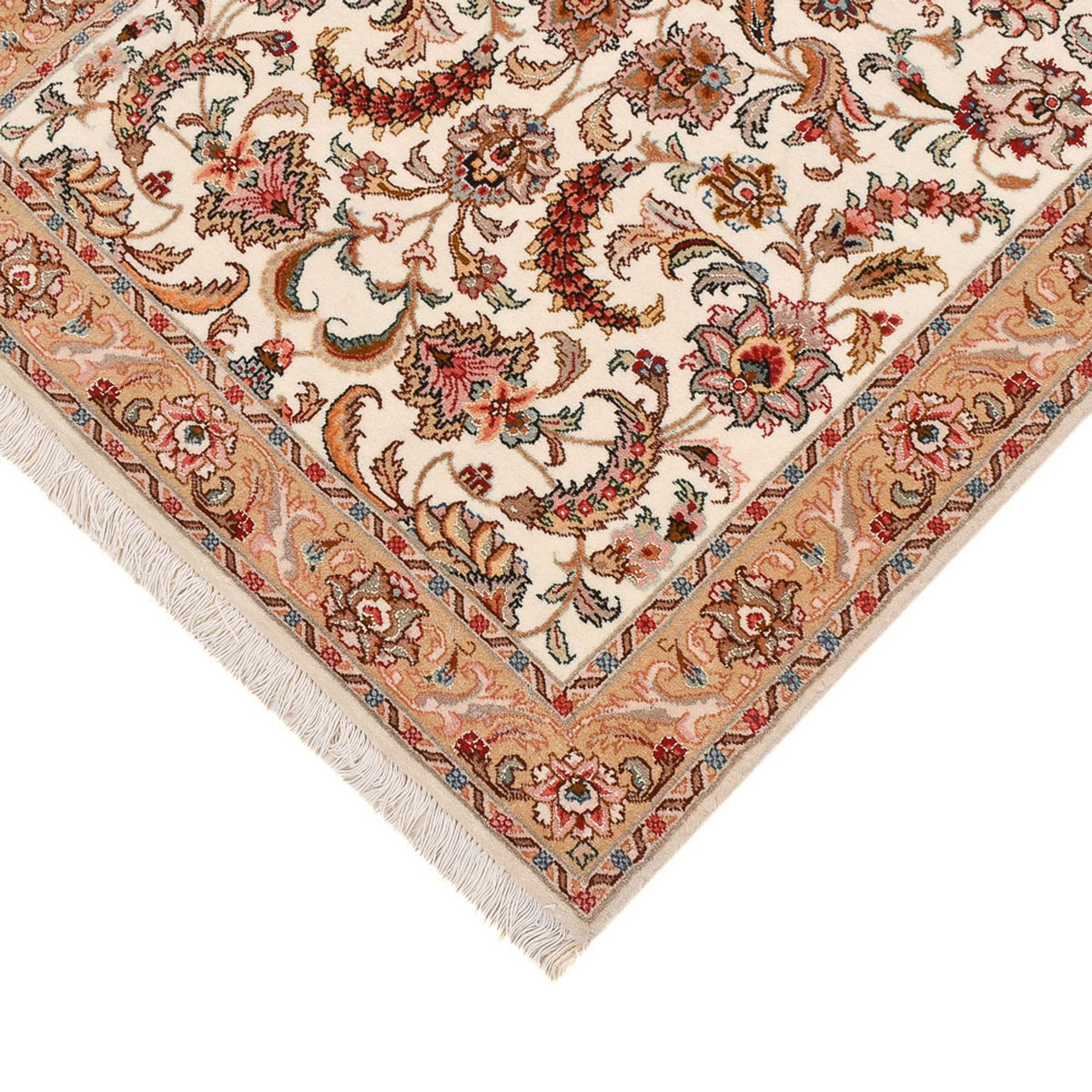 Tapis de couloir Tapis persan - Tabriz - Premium - 320 x 77 cm - caramel