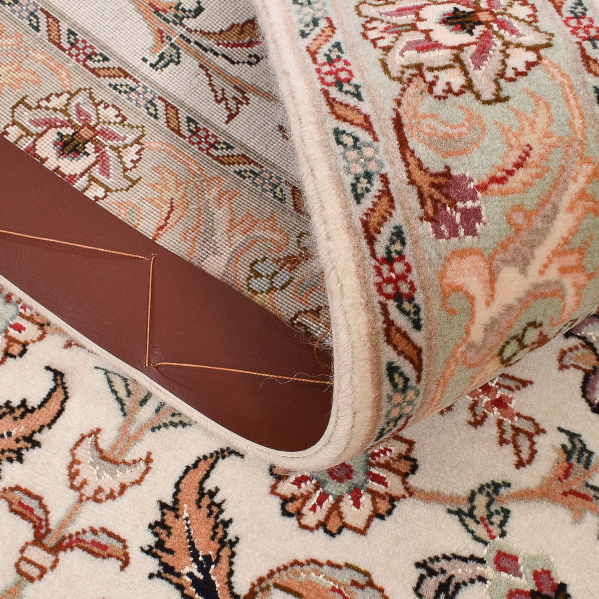 Tapis de couloir Tapis persan - Tabriz - Premium - 312 x 74 cm - caramel