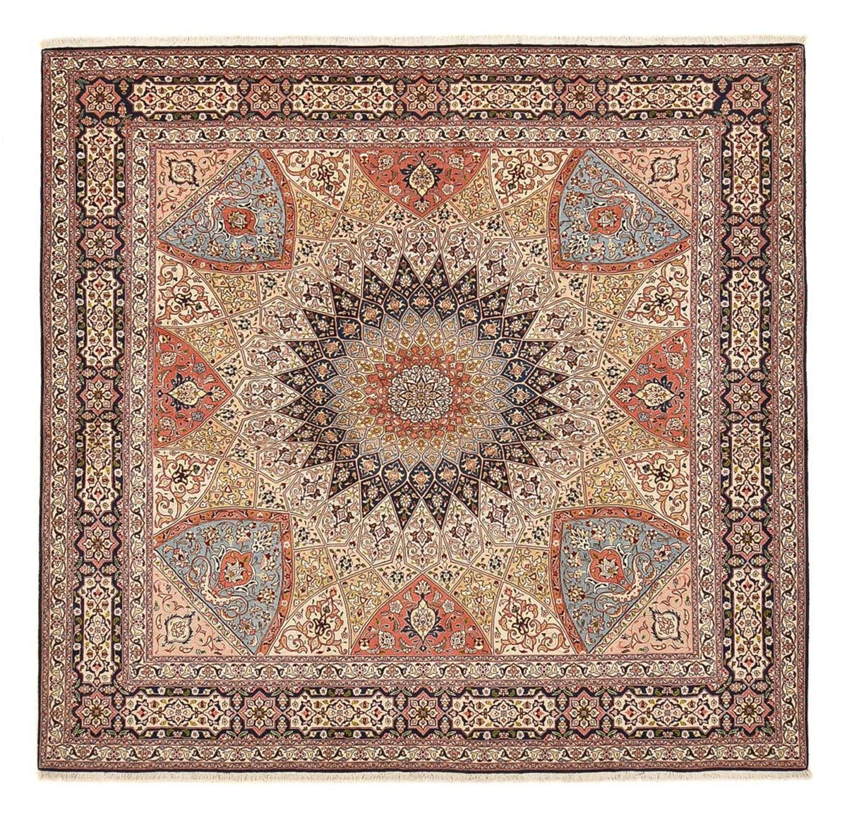 Tapis persan - Tabriz - Royal carré  - 254 x 248 cm - beige foncé