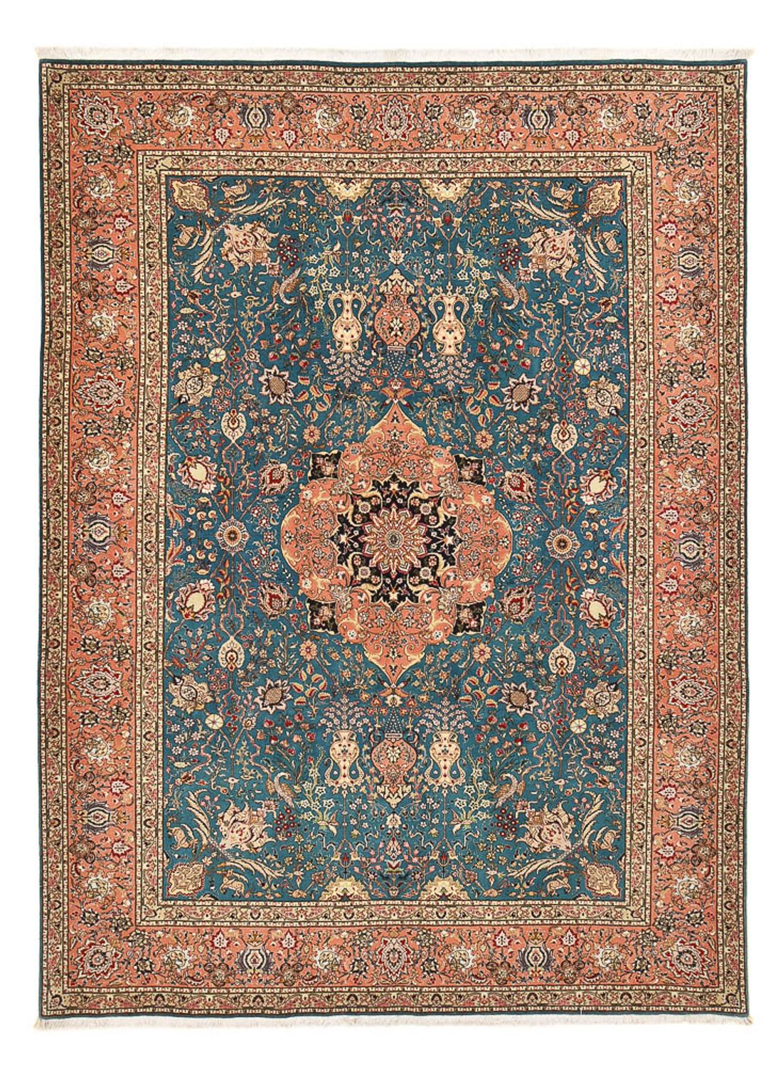 Tapis persan - Tabriz - Royal - 352 x 253 cm - bleu de mer