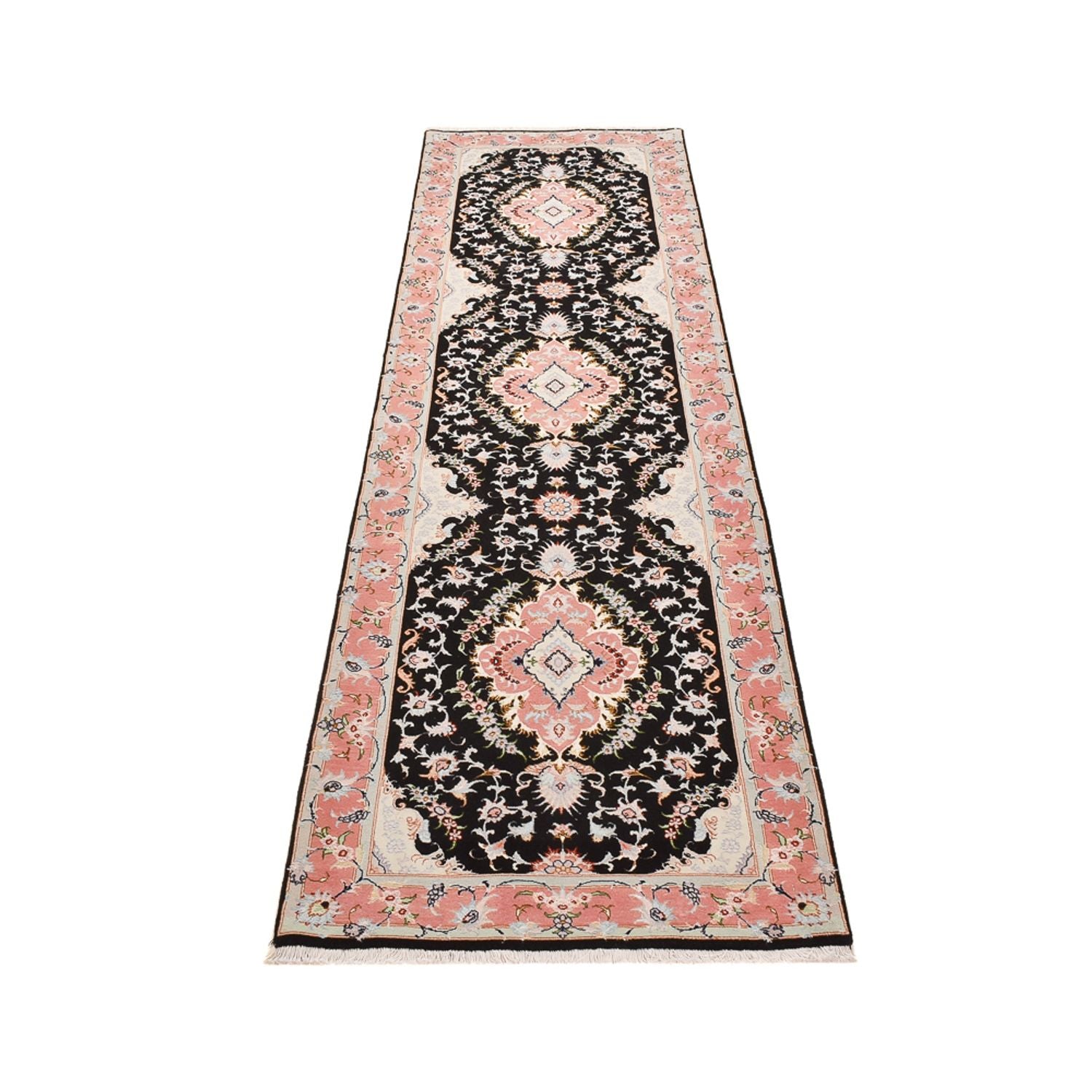 Tapis de couloir Tapis persan - Tabriz - Royal - 300 x 83 cm - bleu foncé