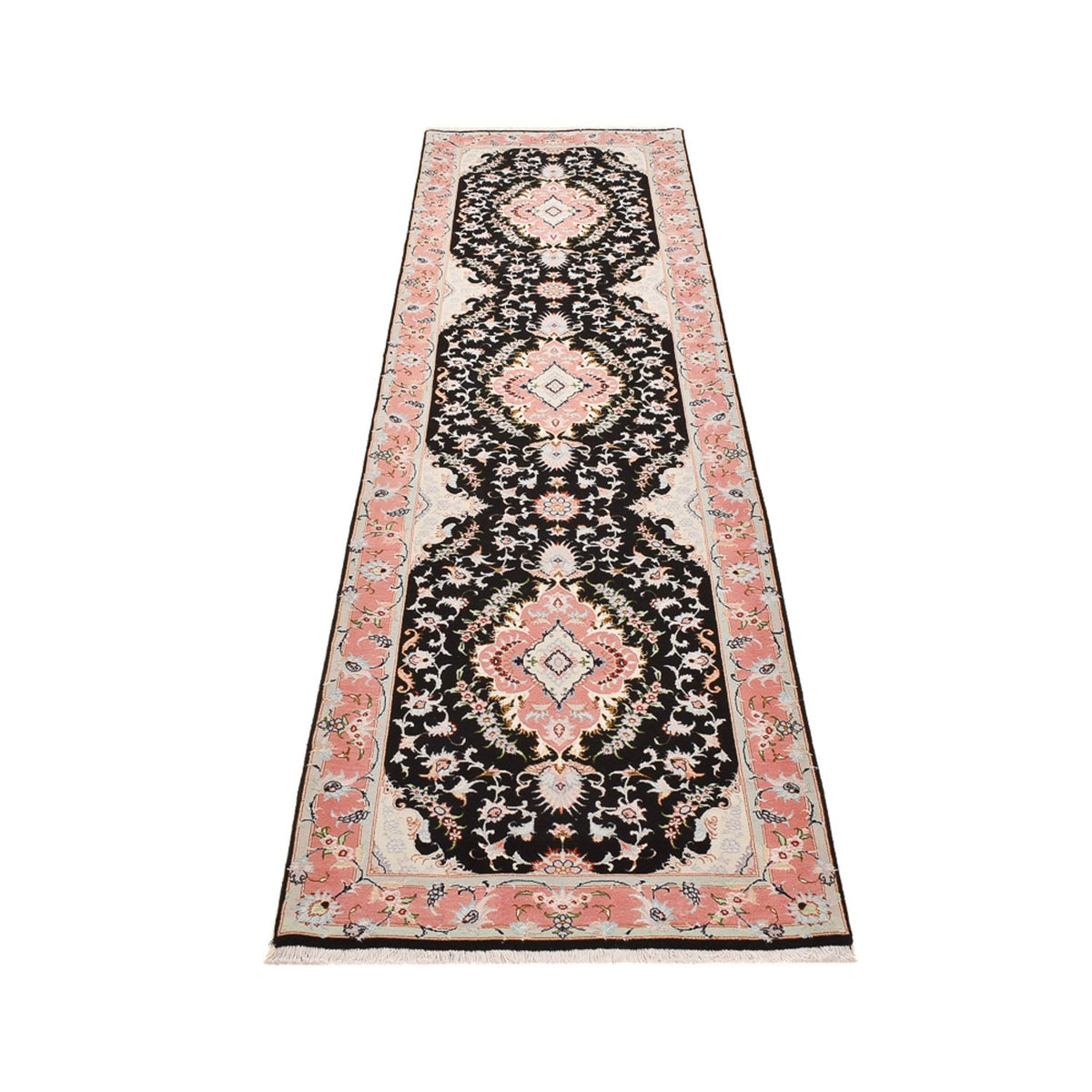 Tapis de couloir Tapis persan - Tabriz - Royal - 300 x 83 cm - bleu foncé