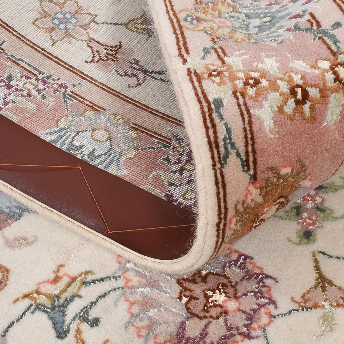 Tapis de couloir Tapis persan - Tabriz - Premium - 347 x 77 cm - beige