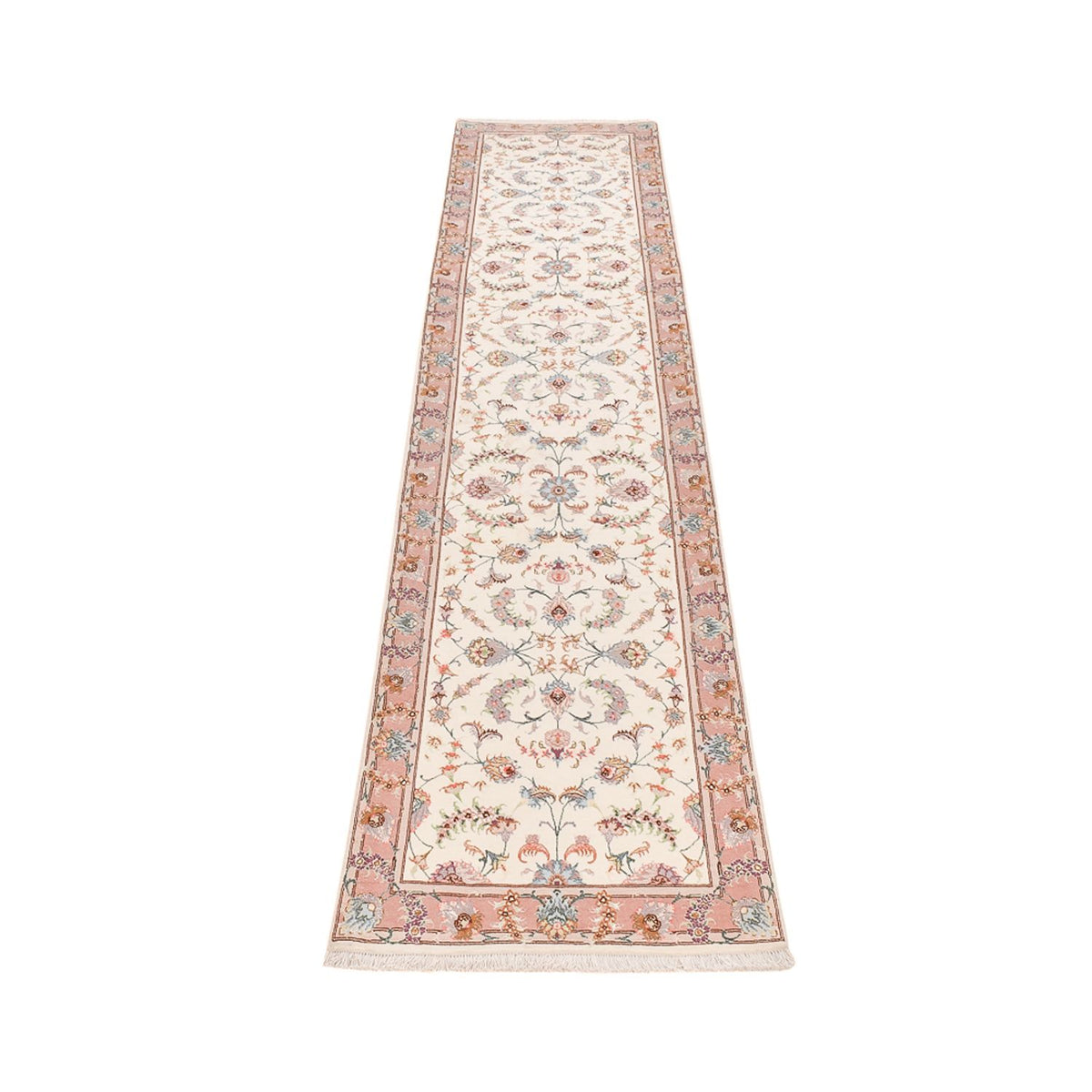 Tapis de couloir Tapis persan - Tabriz - Premium - 347 x 77 cm - beige
