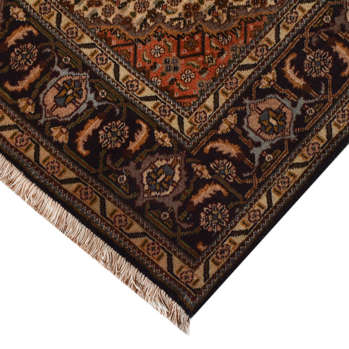 Tapis persan - Tabriz - Royal - 205 x 146 cm - marron foncé