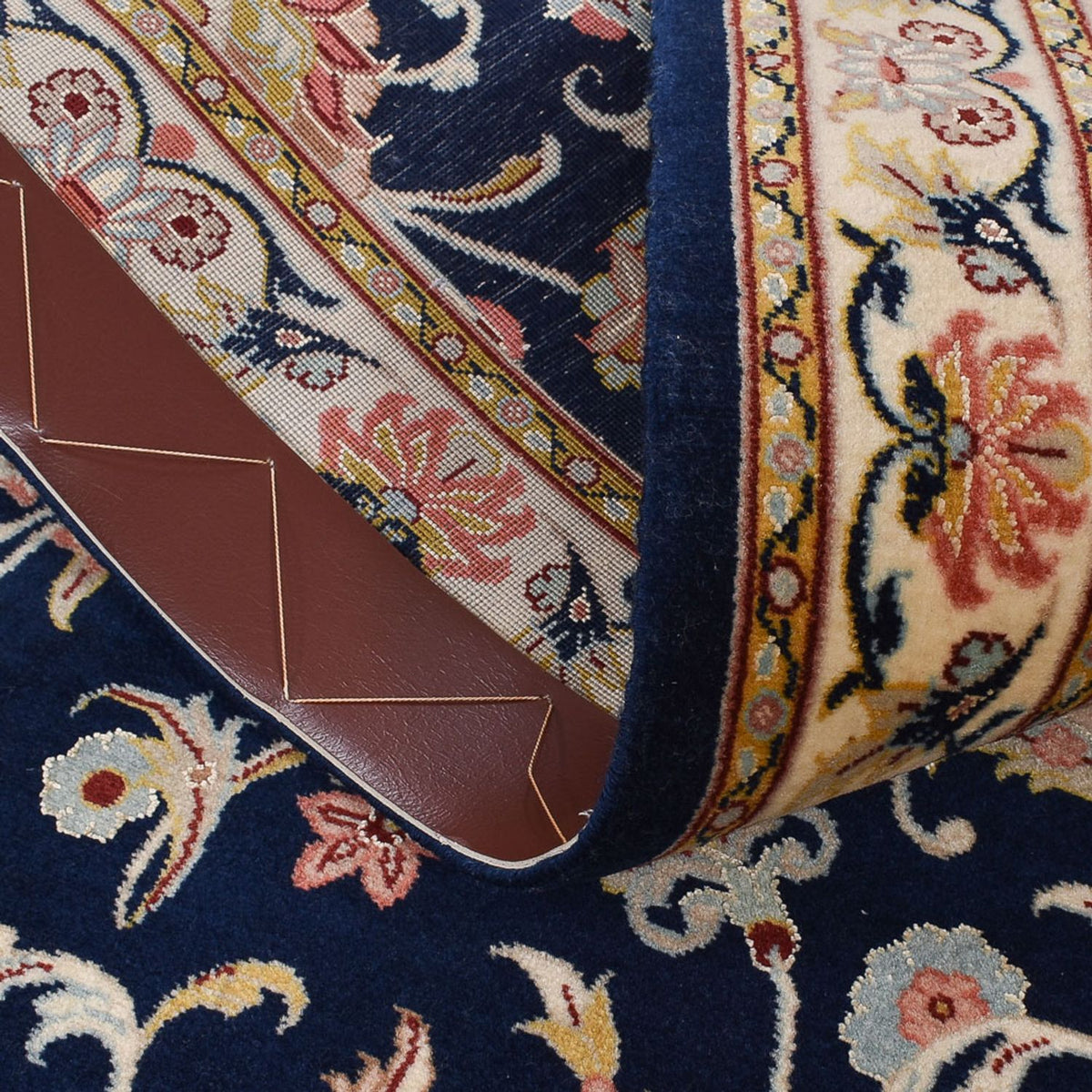 Tapis de couloir Tapis persan - Ghom - Royal - 244 x 58 cm - bleu foncé