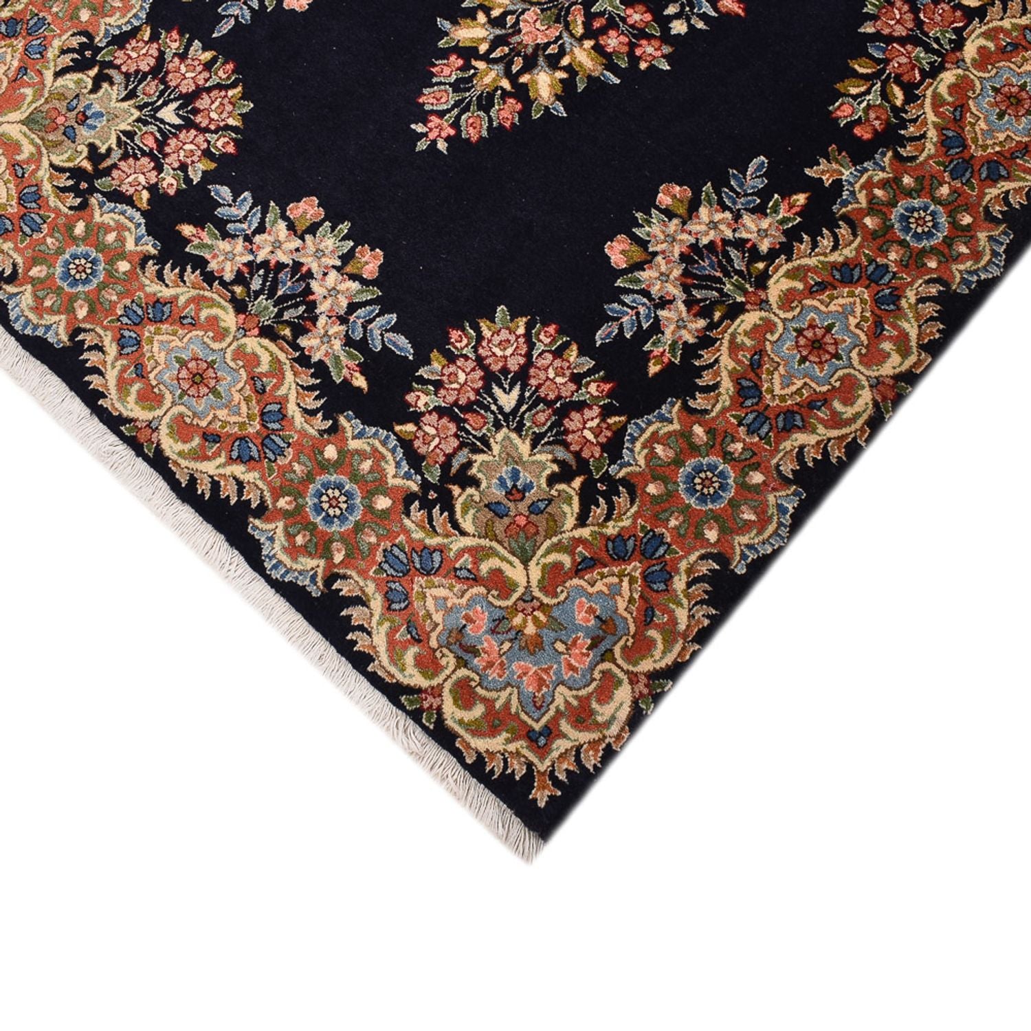 Tapis de couloir Tapis persan - Royal - 394 x 98 cm - bleu foncé