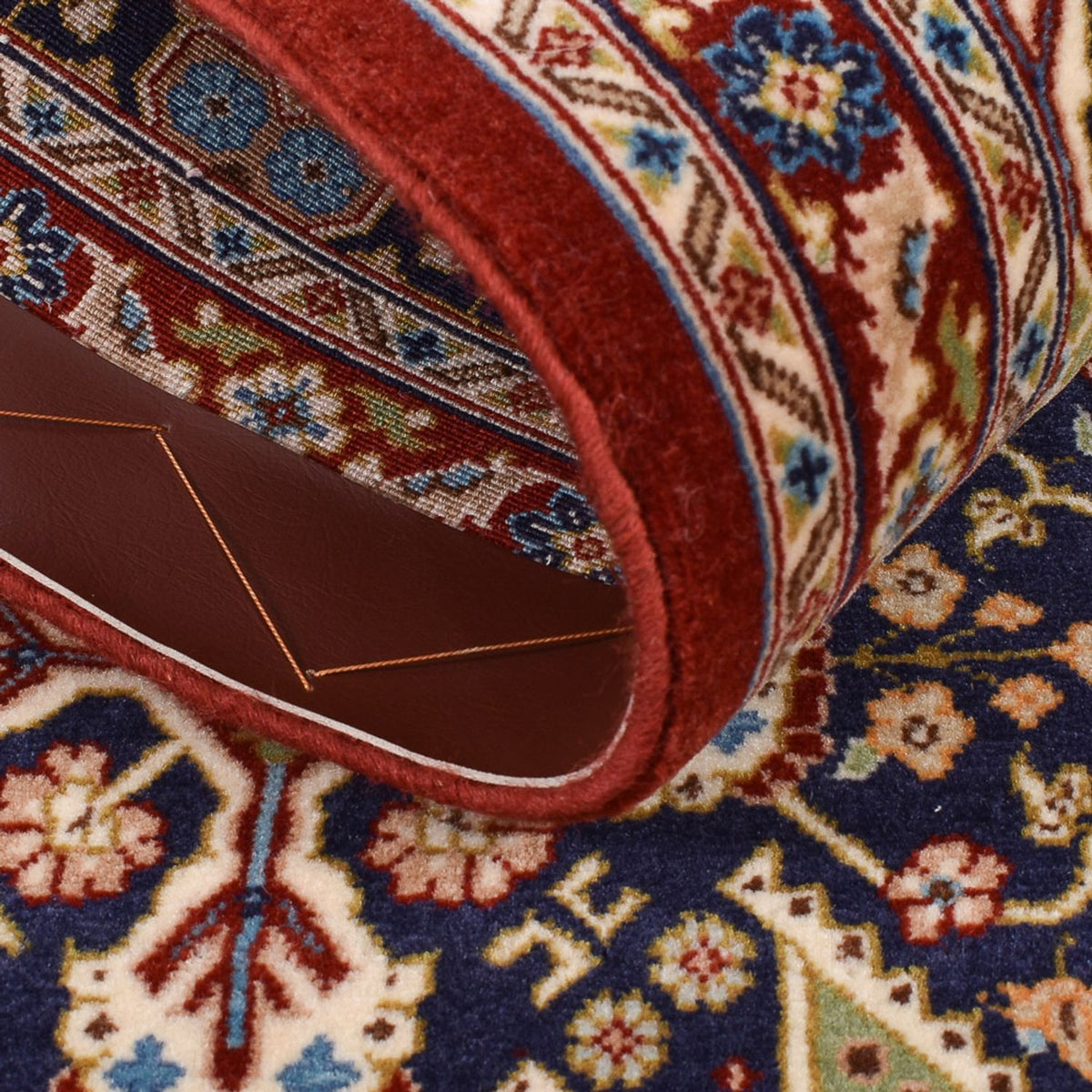 Tapis de couloir Tapis persan - Ghom - Royal - 193 x 51 cm - beige foncé