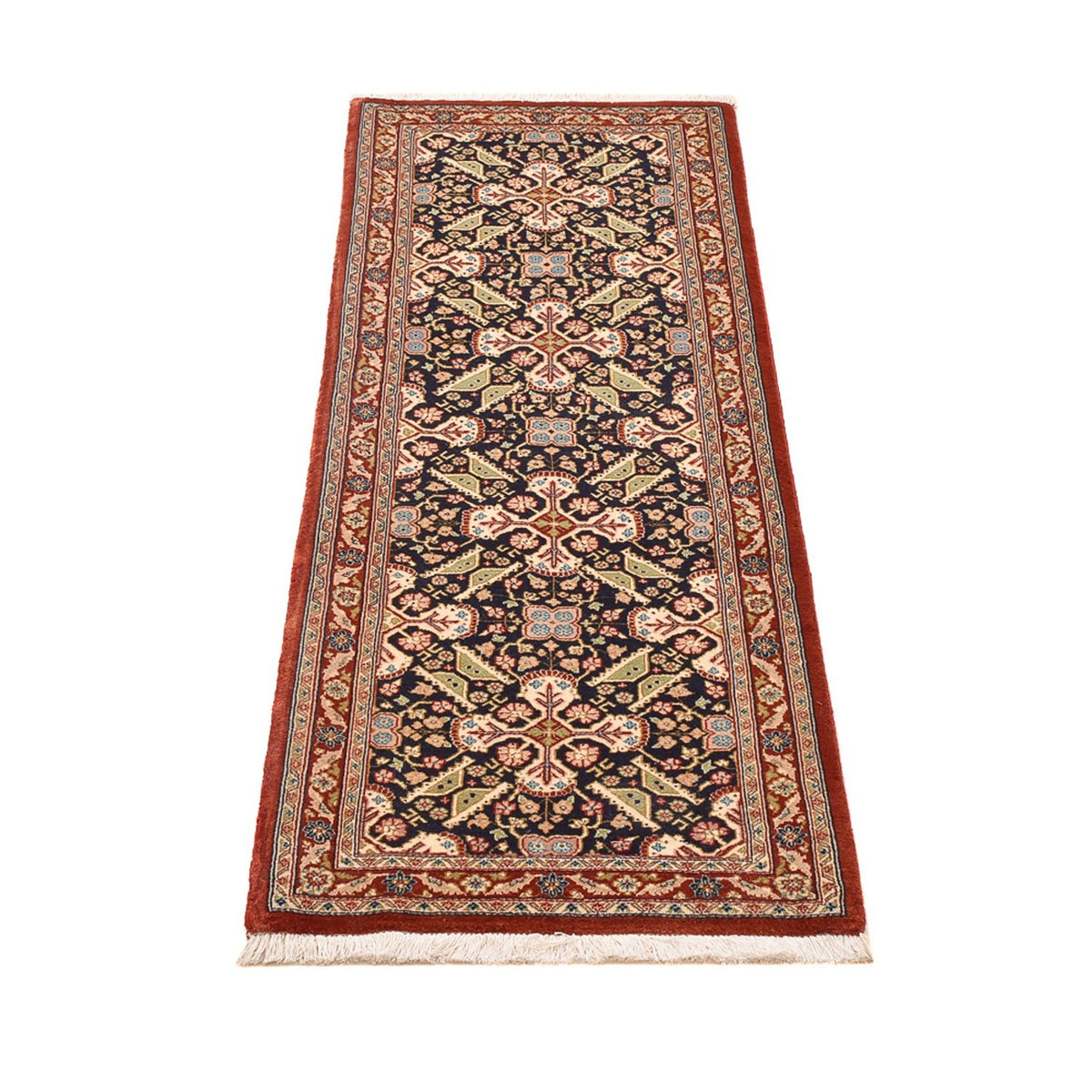 Tapis de couloir Tapis persan - Ghom - Royal - 150 x 54 cm - beige foncé