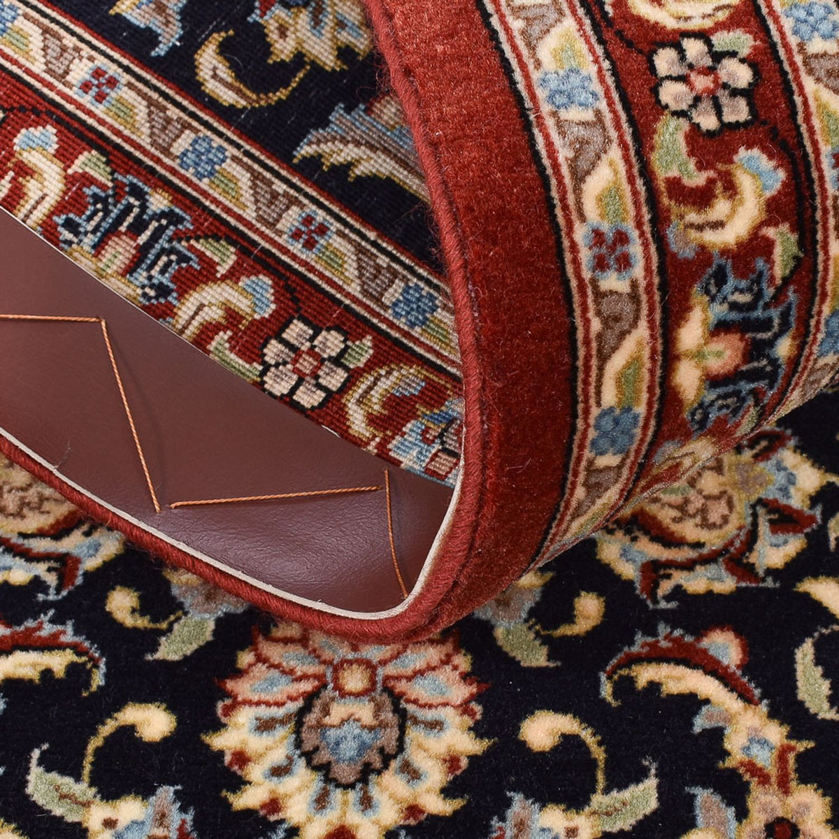 Tapis de couloir Tapis persan - Ghom - Royal - 193 x 55 cm - beige foncé