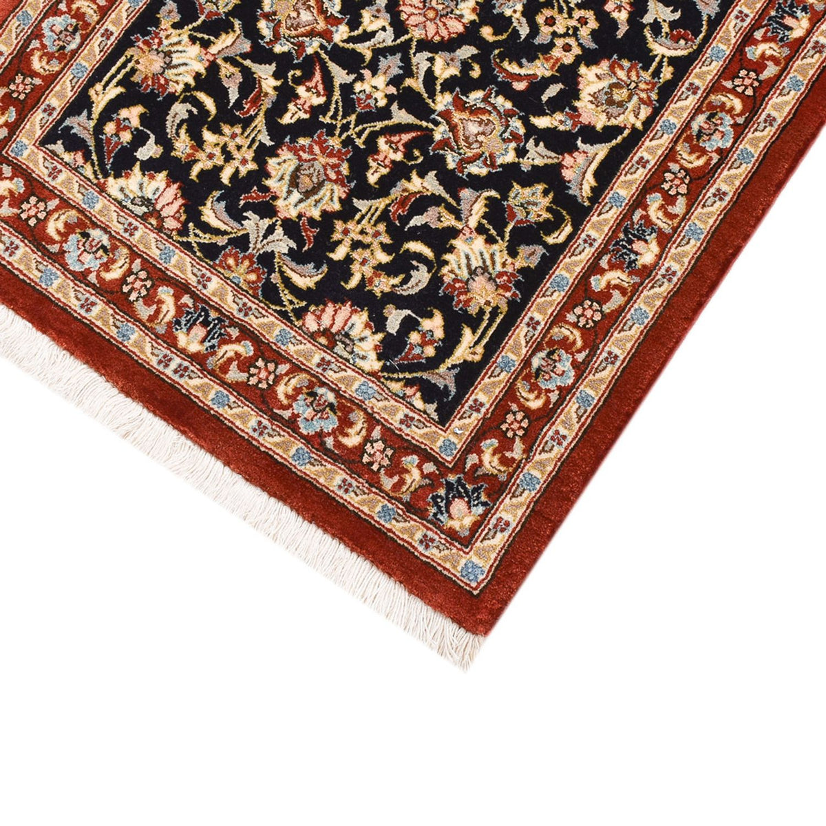 Tapis de couloir Tapis persan - Ghom - Royal - 201 x 54 cm - beige foncé