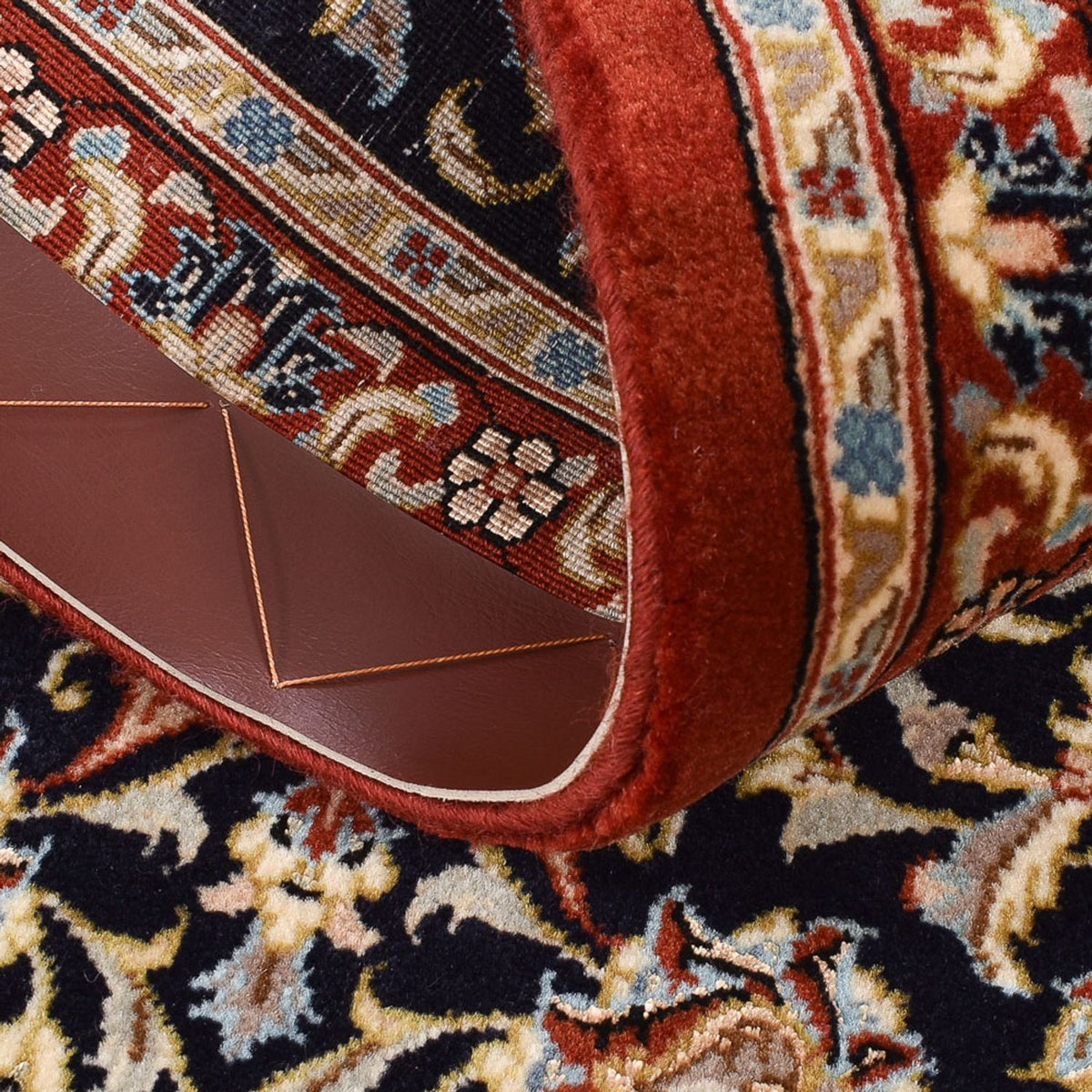 Tapis de couloir Tapis persan - Ghom - Royal - 201 x 54 cm - beige foncé