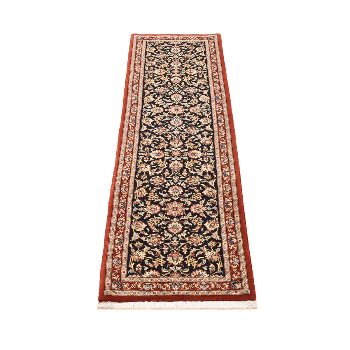 Tapis de couloir Tapis persan - Ghom - Royal - 201 x 54 cm - beige foncé
