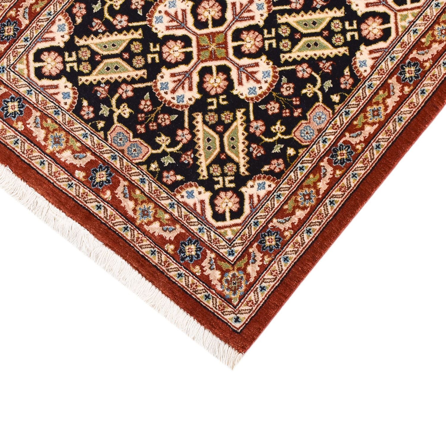 Tapis de couloir Tapis persan - Ghom - Royal - 203 x 54 cm - beige foncé