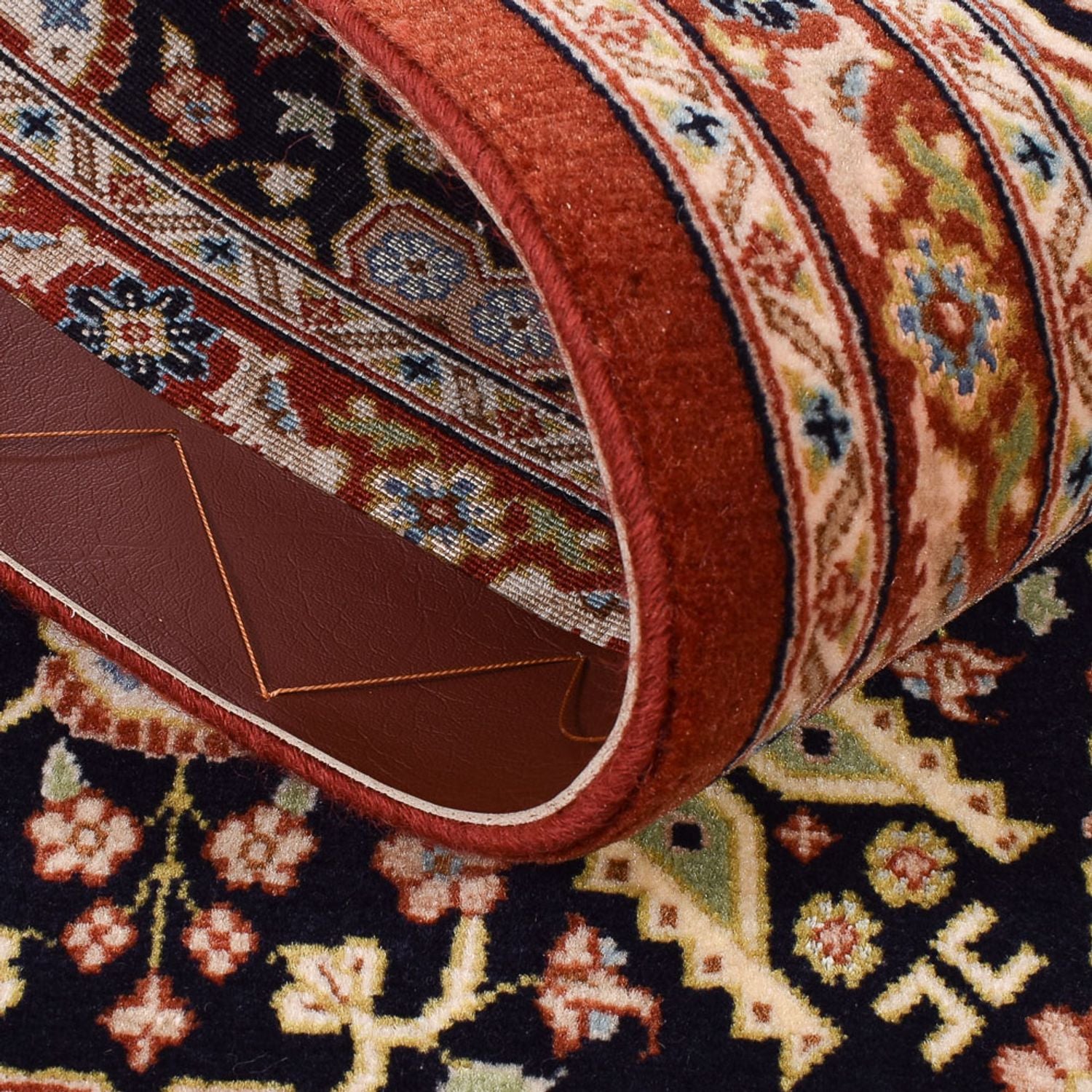 Tapis de couloir Tapis persan - Ghom - Royal - 203 x 54 cm - beige foncé