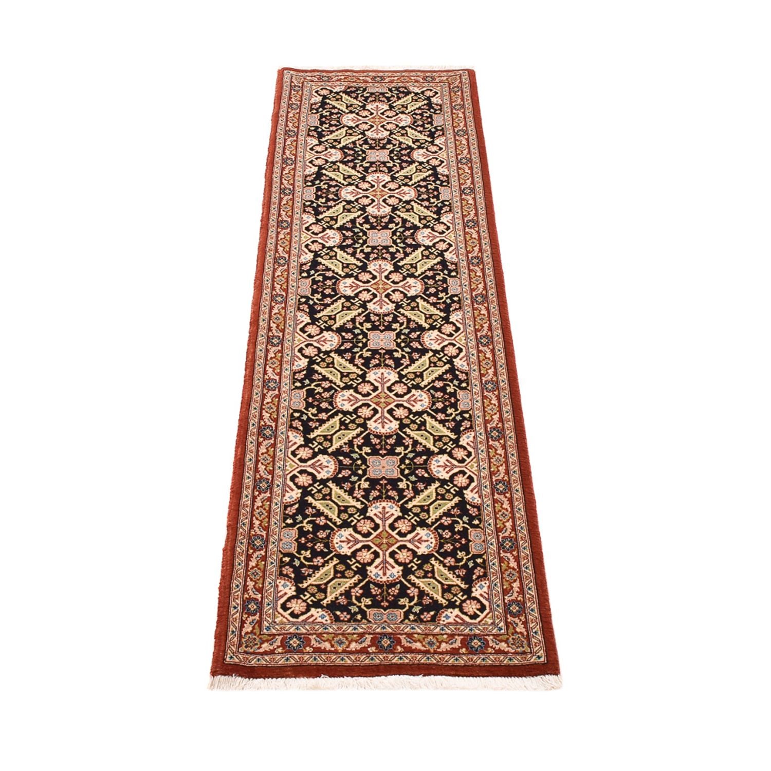 Tapis de couloir Tapis persan - Ghom - Royal - 203 x 54 cm - beige foncé