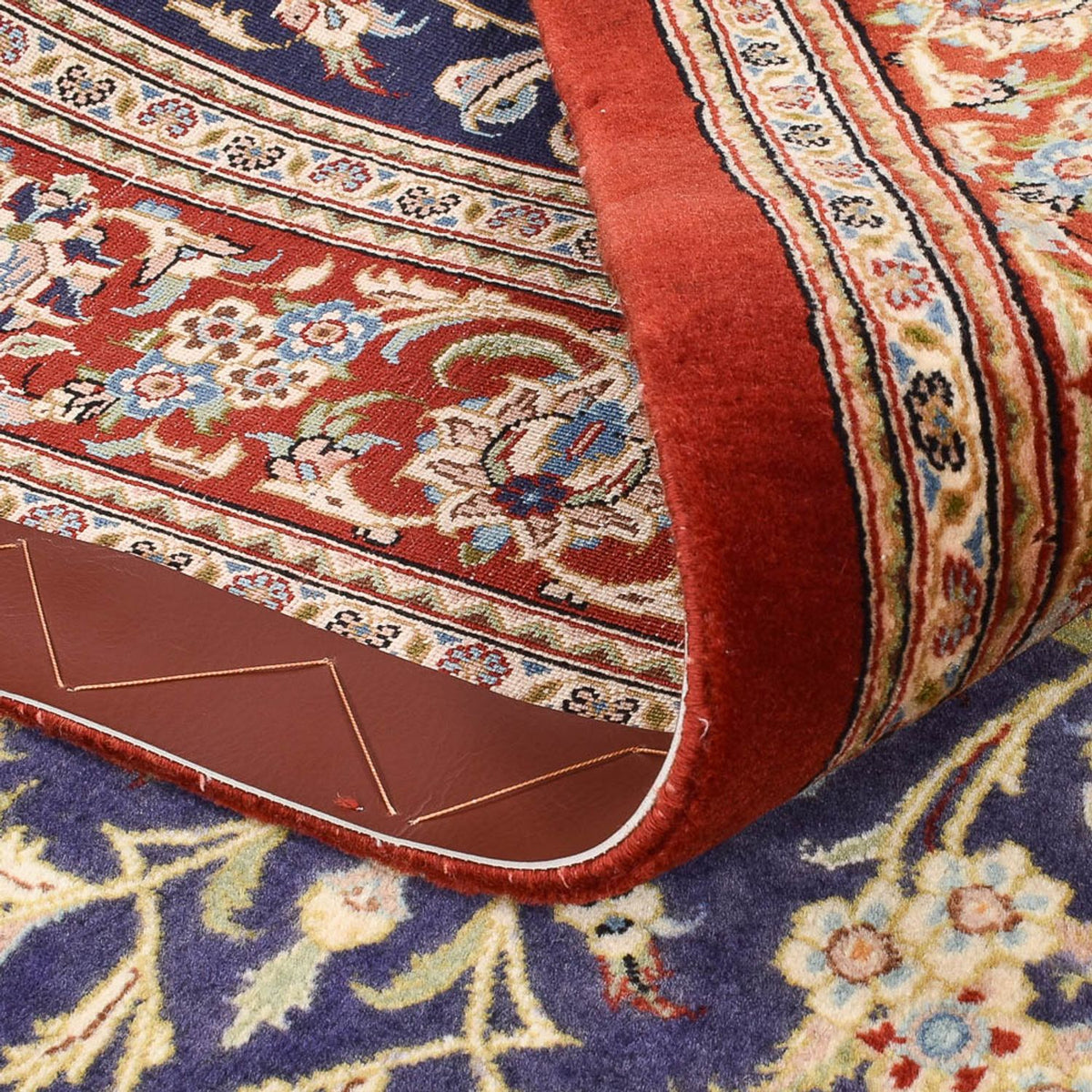 Tapis persan - Ghom - Royal - 203 x 133 cm - bleu foncé