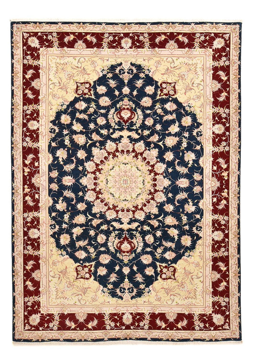 Tapis persan - Tabriz - Royal - 287 x 202 cm - bleu foncé