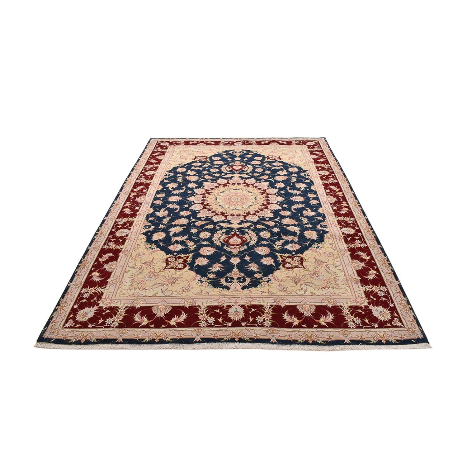 Tapis persan - Tabriz - Royal - 287 x 202 cm - bleu foncé