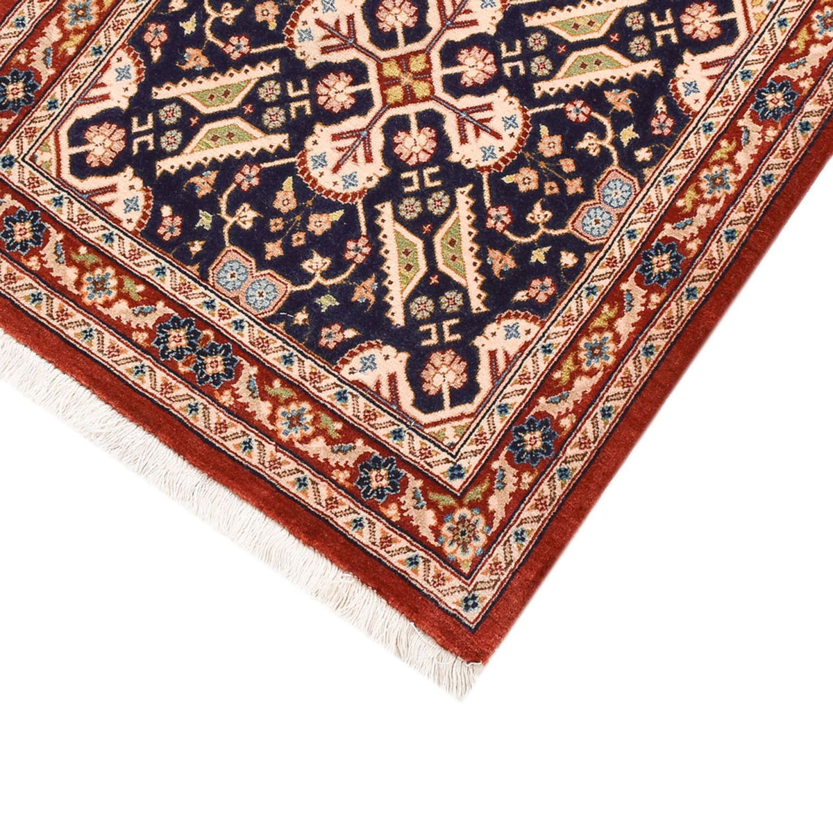 Tapis de couloir Tapis persan - Ghom - Royal - 205 x 55 cm - beige foncé