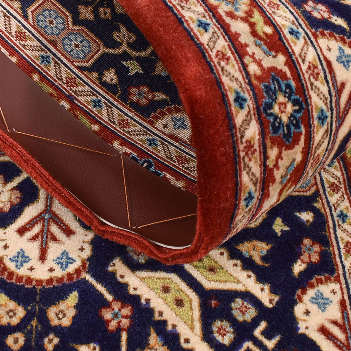 Tapis de couloir Tapis persan - Ghom - Royal - 205 x 55 cm - beige foncé