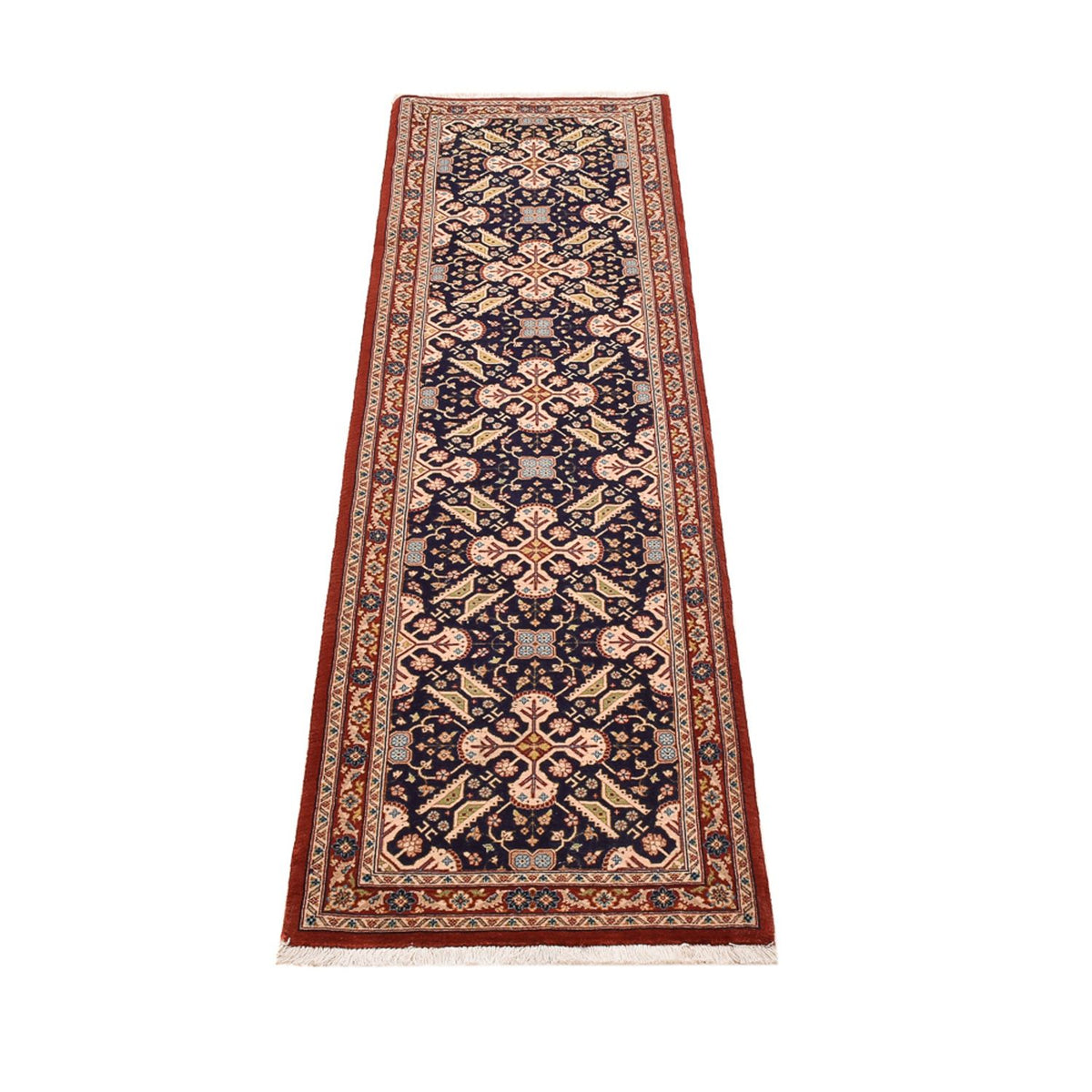 Tapis de couloir Tapis persan - Ghom - Royal - 205 x 55 cm - beige foncé