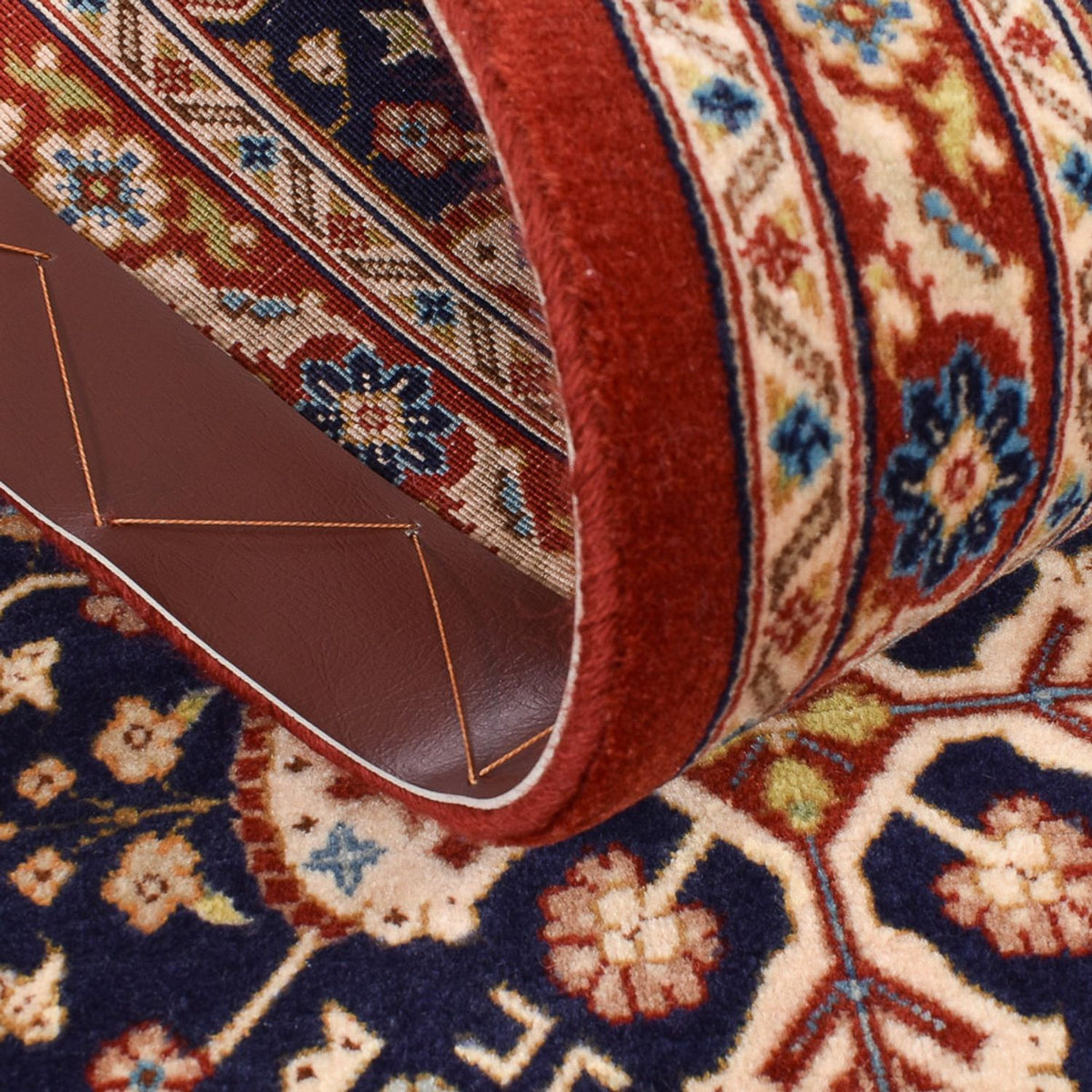 Tapis de couloir Tapis persan - Ghom - Royal - 204 x 55 cm - beige foncé