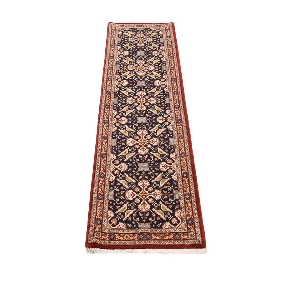 Tapis de couloir Tapis persan - Ghom - Royal - 204 x 55 cm - beige foncé