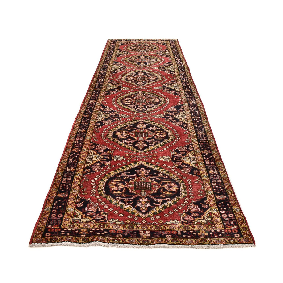 Tapis de couloir Tapis persan - Nomadic - 442 x 118 cm - rouge clair