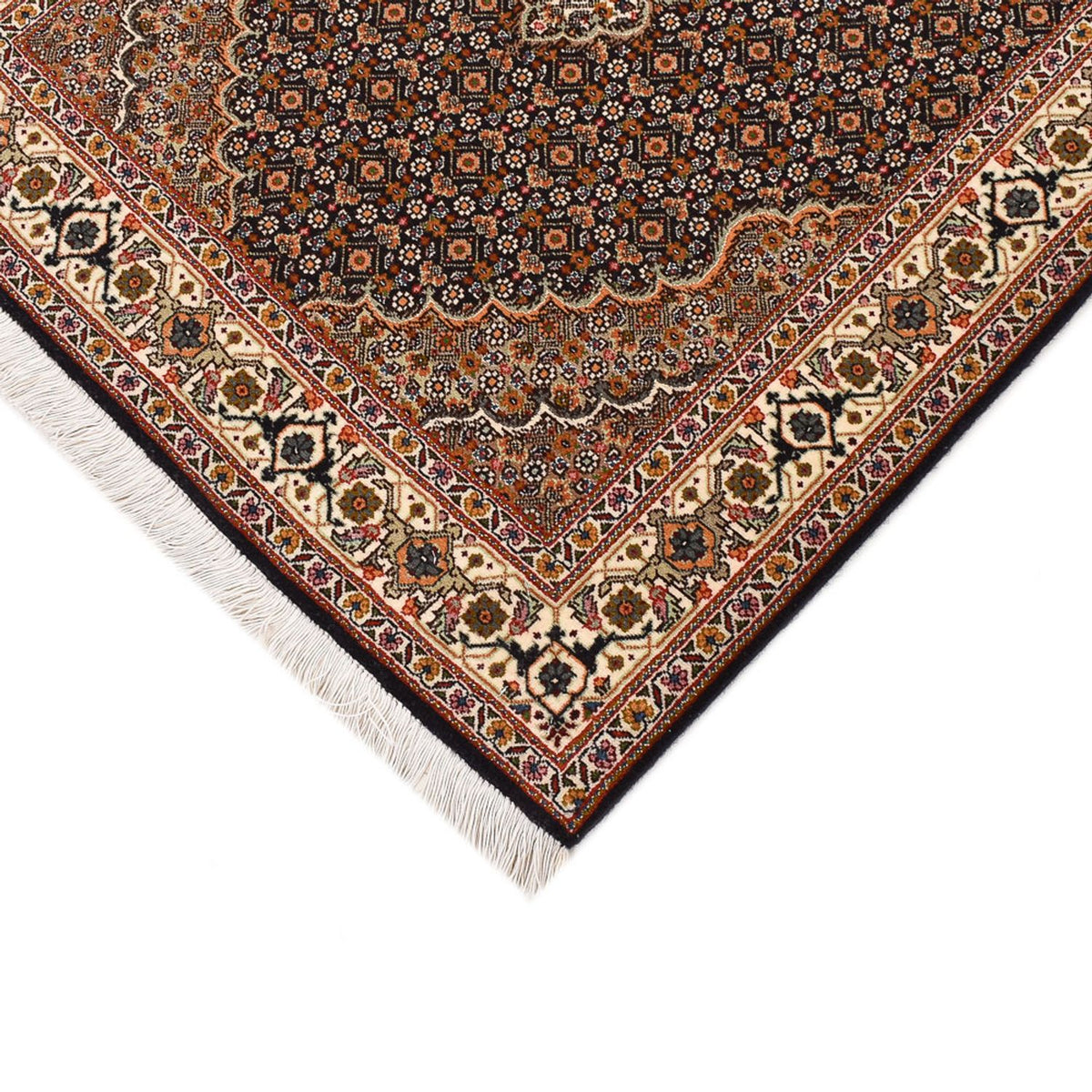 Tapis de couloir Tapis persan - Tabriz - Royal - 392 x 67 cm - beige foncé