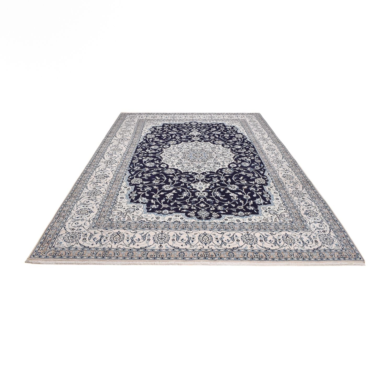 Tapis persan - Nain - 403 x 300 cm - bleu foncé