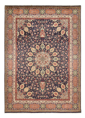 Tapis persan - Tabriz - Royal - 410 x 300 cm - bleu foncé