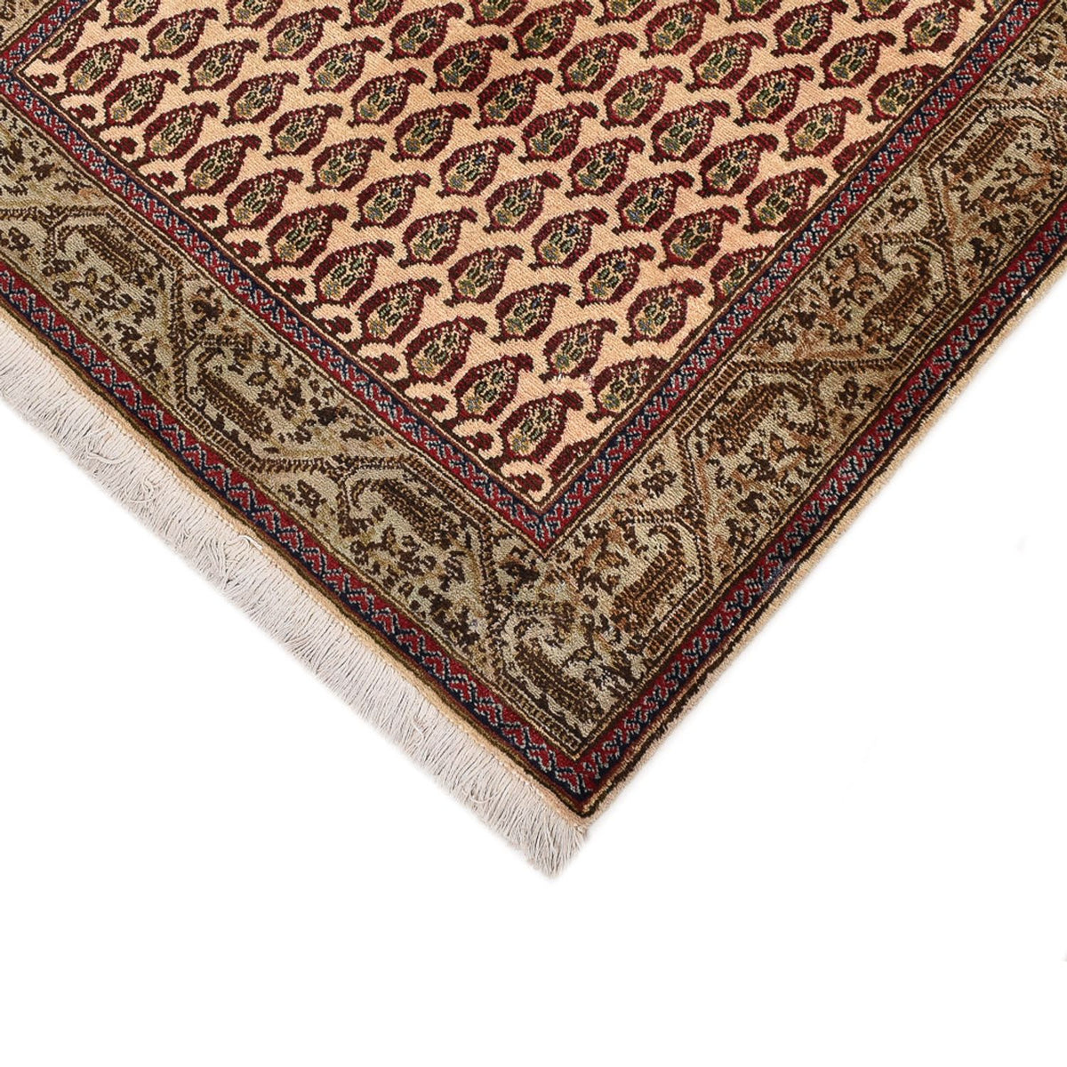 Tapis de couloir Tapis persan - Tabriz - Royal - 427 x 97 cm - beige foncé