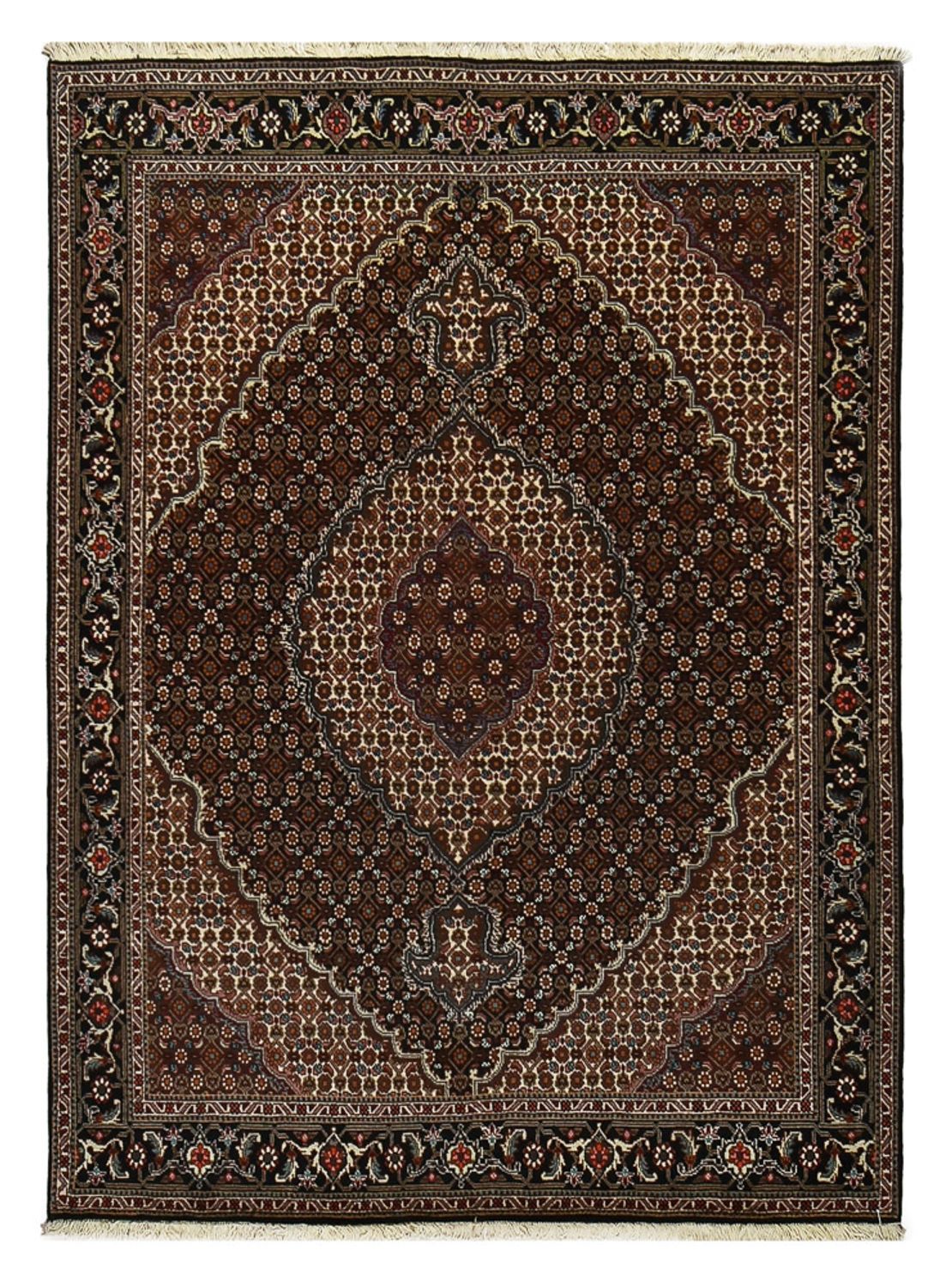 Tapis persan - Tabriz - Royal - 204 x 150 cm - marron foncé
