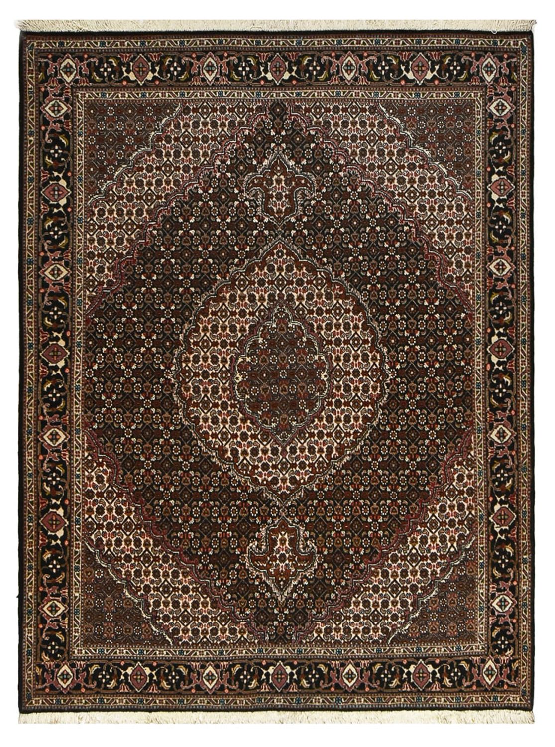 Tapis persan - Tabriz - Royal - 200 x 153 cm - marron foncé