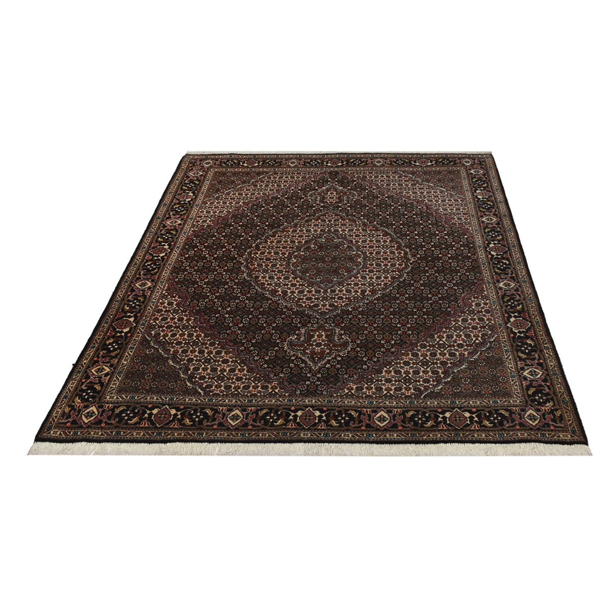 Tapis persan - Tabriz - Royal - 200 x 153 cm - marron foncé