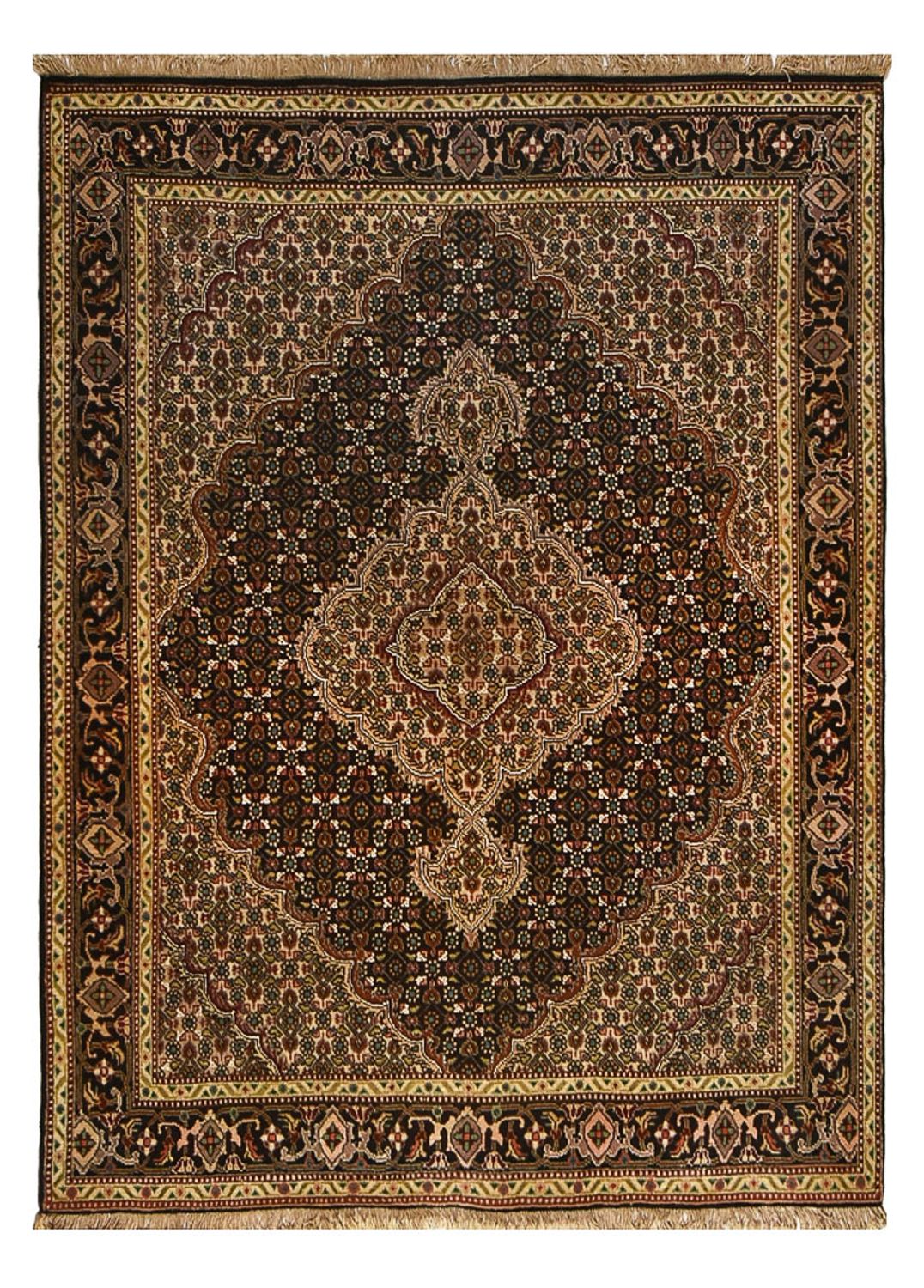 Tapis persan - Tabriz - Royal - 203 x 148 cm - marron foncé