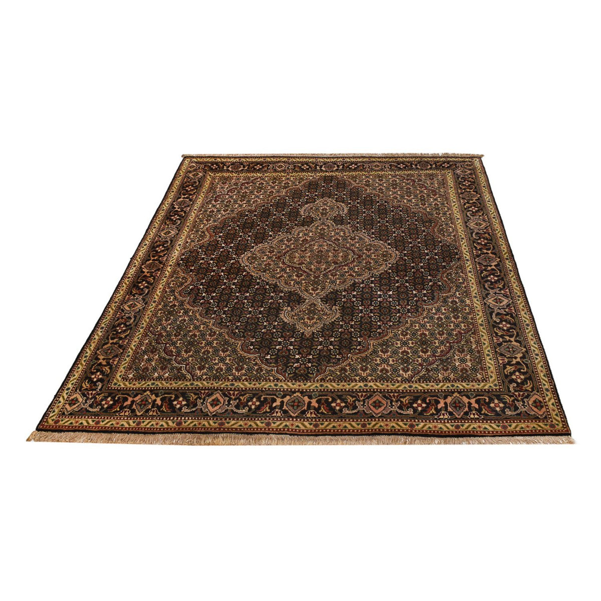 Tapis persan - Tabriz - Royal - 203 x 148 cm - marron foncé