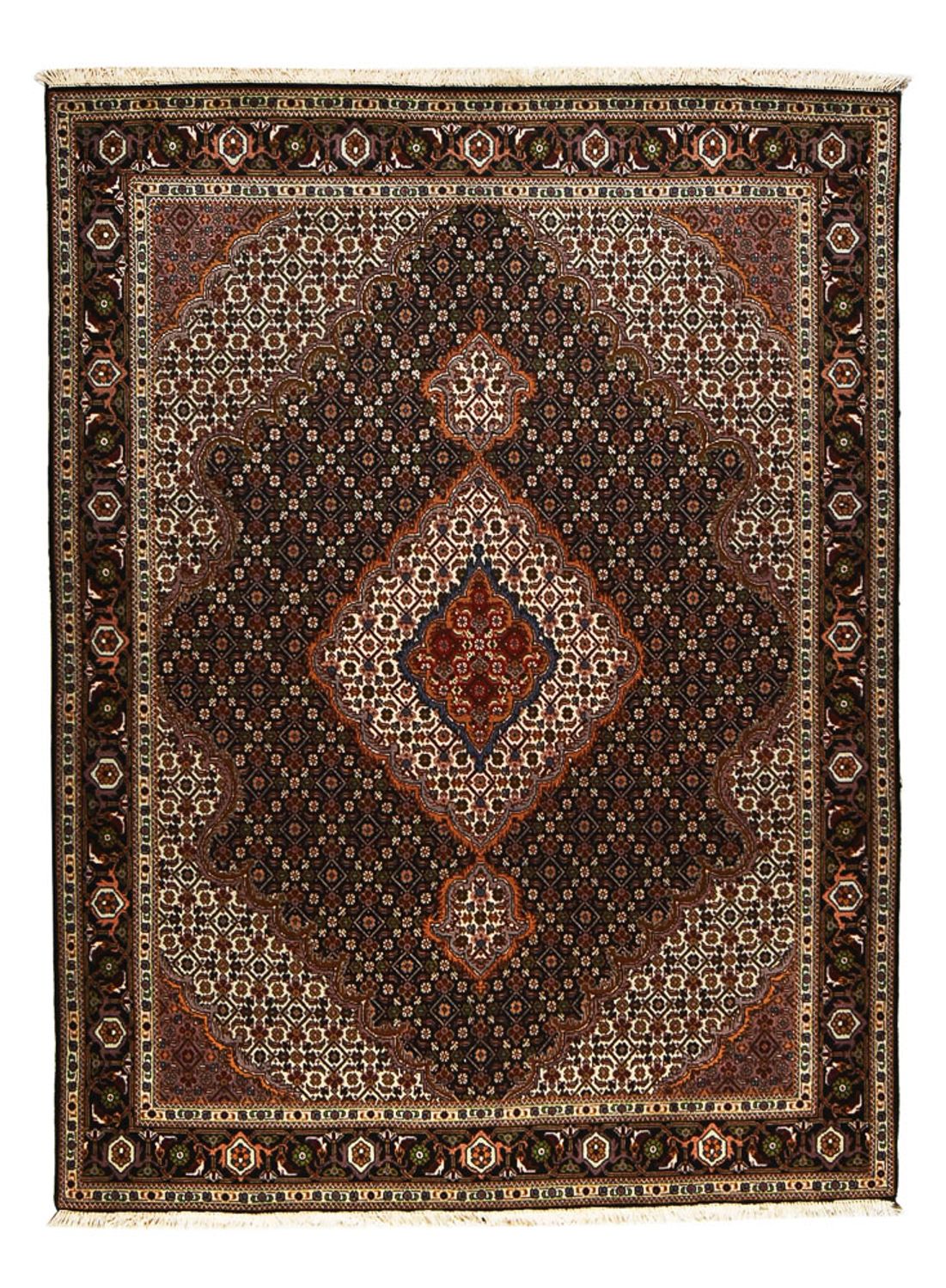 Tapis persan - Tabriz - Royal - 204 x 152 cm - marron foncé