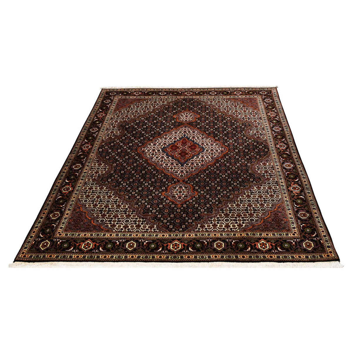 Tapis persan - Tabriz - Royal - 204 x 152 cm - marron foncé