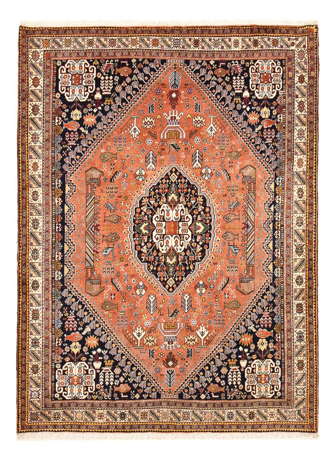 Tapis Gabbeh - Persan Kashkuli - 202 x 152 cm - rouge clair