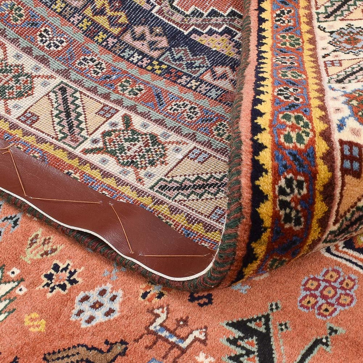 Tapis Gabbeh - Persan Kashkuli - 202 x 152 cm - rouge clair