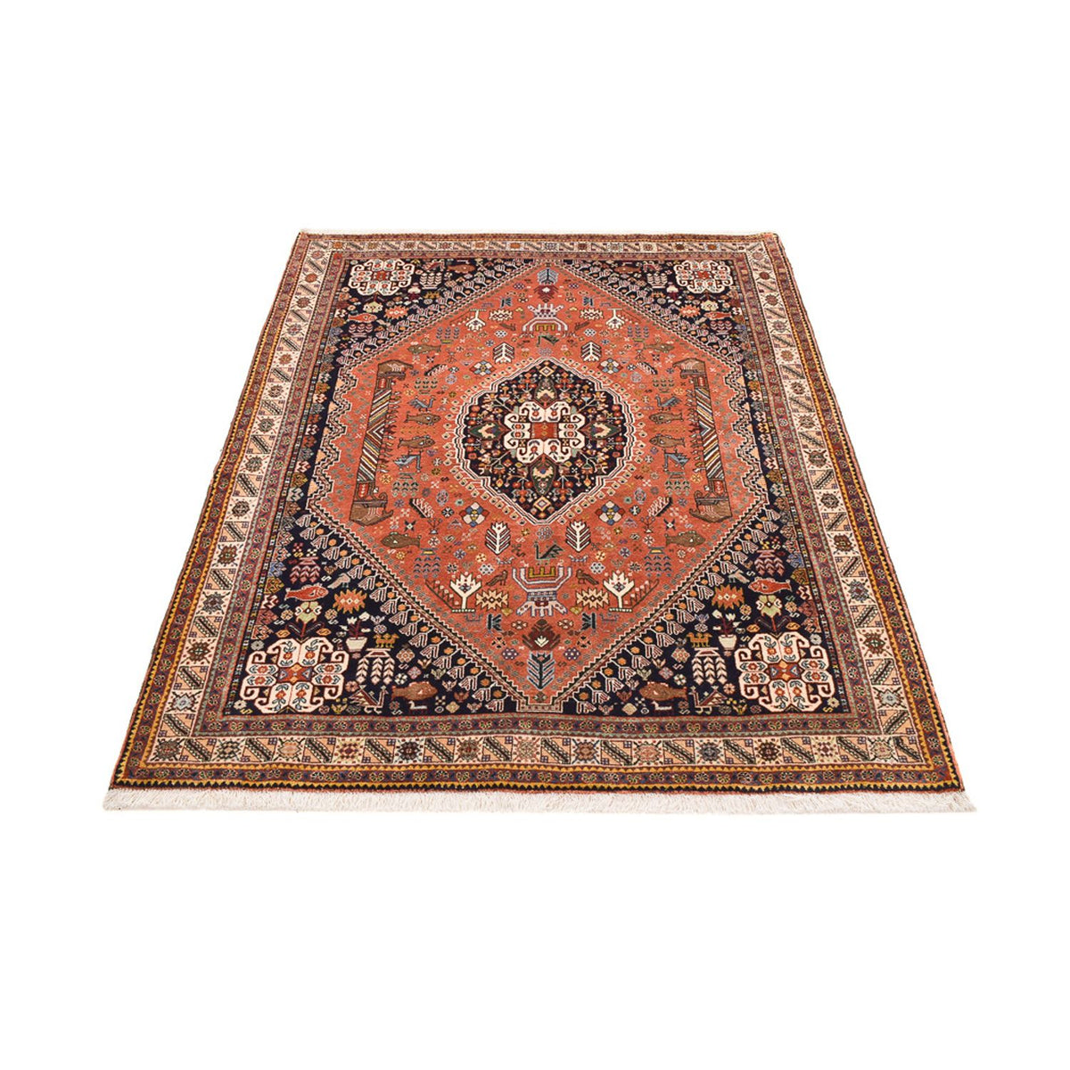 Tapis Gabbeh - Persan Kashkuli - 202 x 152 cm - rouge clair