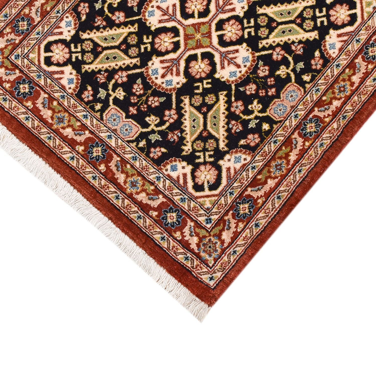 Tapis de couloir Tapis persan - Ghom - Royal - 201 x 52 cm - beige foncé